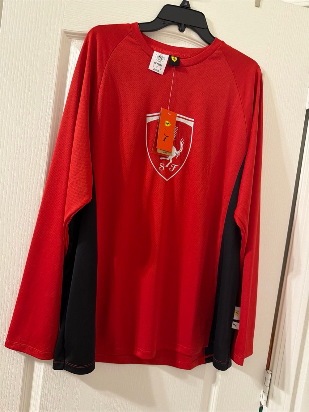 PUMA Scuderia Ferrari Graphic Crew Neck Long Sleeve  Shirt Red XL CC $100